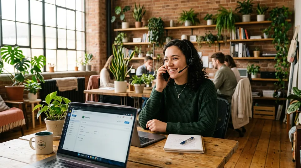 A member of the loan-payday.com support team helping a customer by phone
